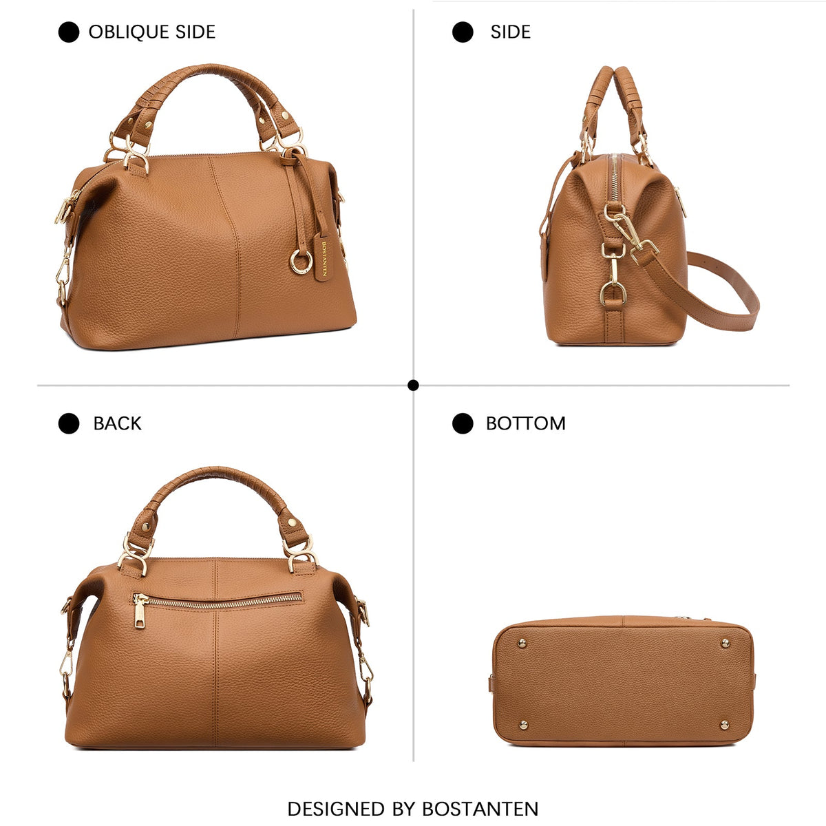 Nevin | Bolso Boston de Piel Auténtica