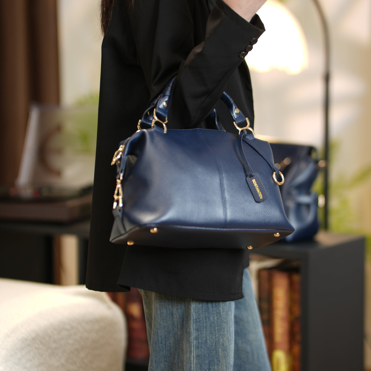 Nevin | Bolso Boston de Piel Auténtica