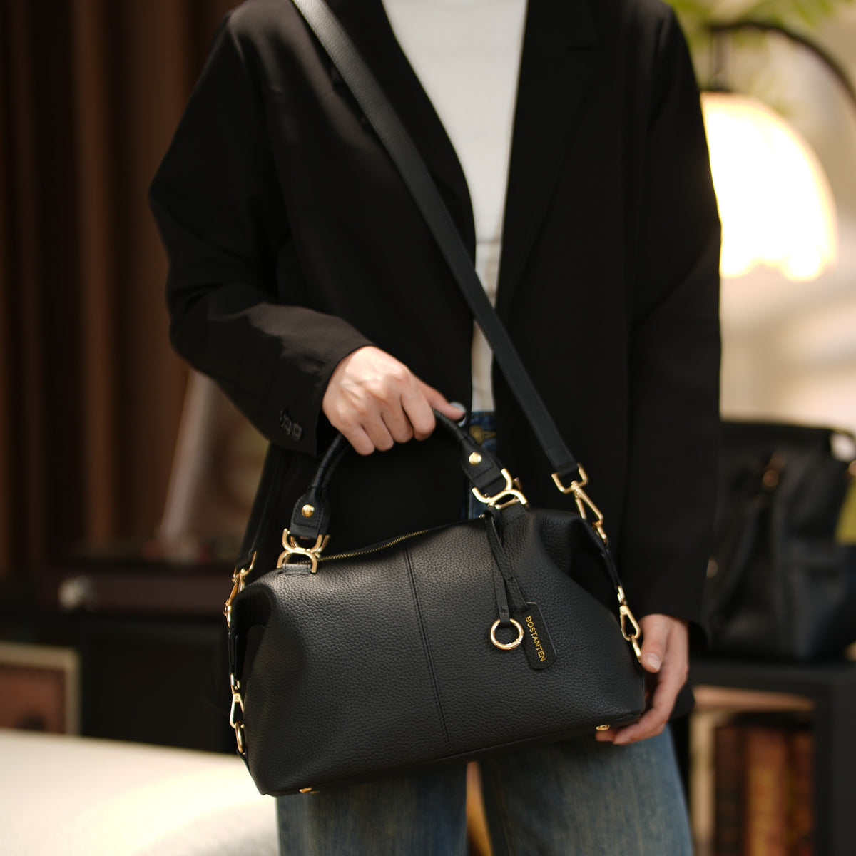 Nevin | Bolso Boston de Piel Auténtica