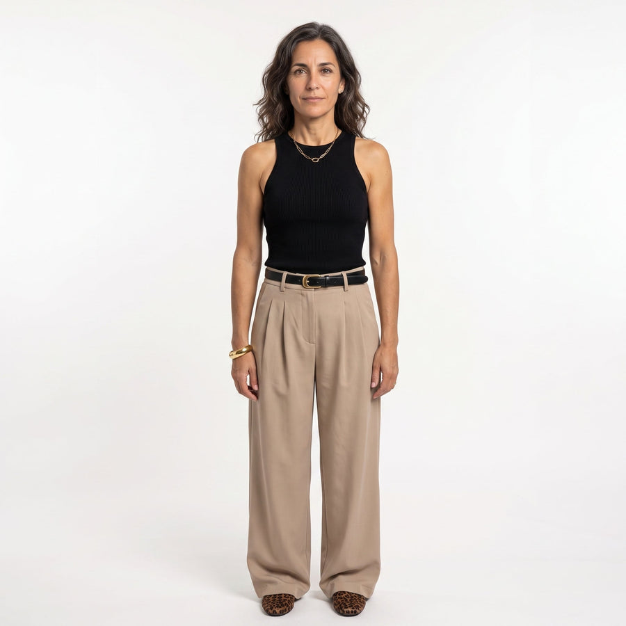 PANTALÓN DE PINZA HOLGADO DE ALGODÓN