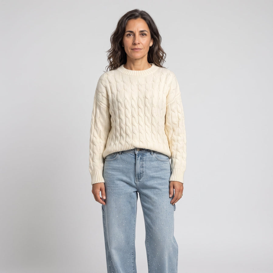 JEANS ANCHOS CON BRILLANTES