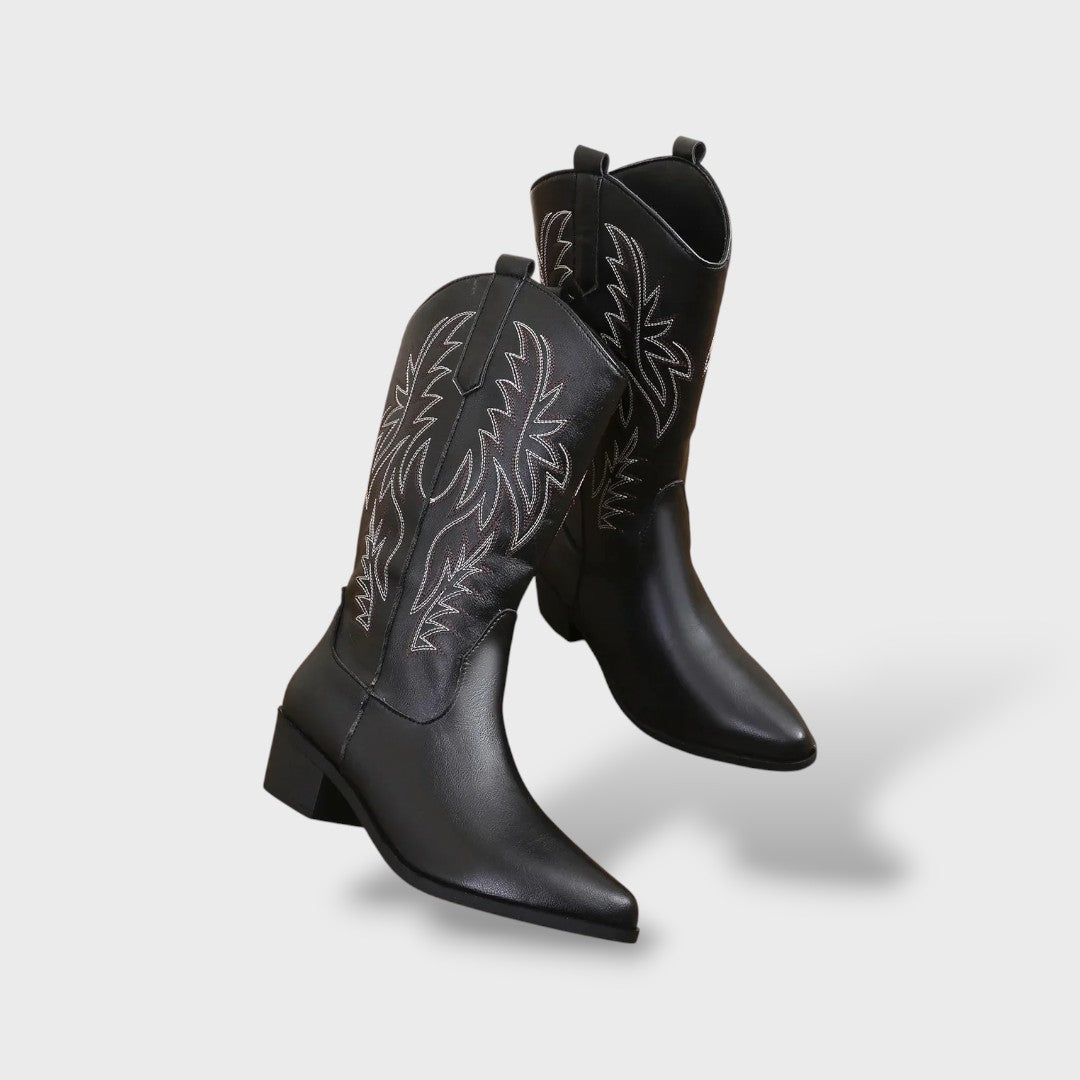 Botas Cowboy Retro Mujer Punta Fina