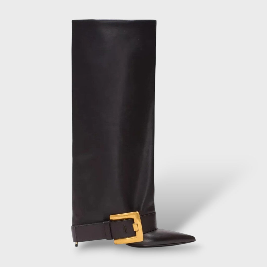 Botas Altas Mujer Tacón Fino con Hebilla