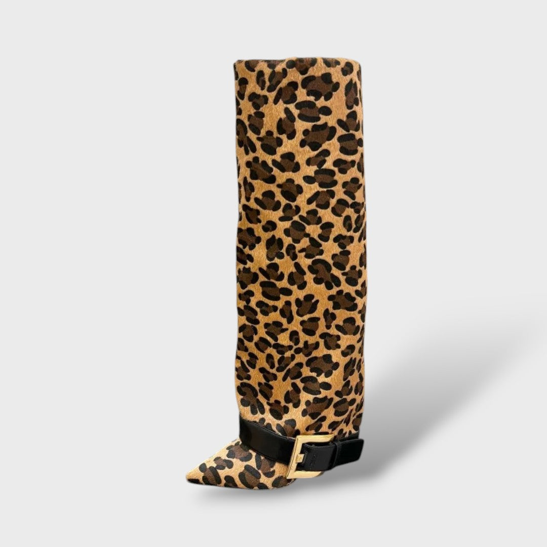 Botas Altas Mujer Tacón Fino con Hebilla